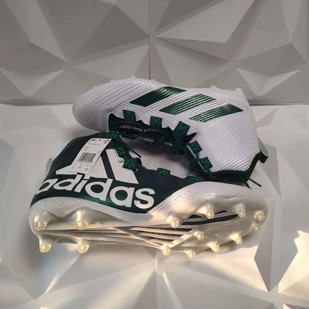 Adidas Mens Football Cleats 16 White Green Shoe Lacrosse Freak Carbon High - Picture 2 of 12